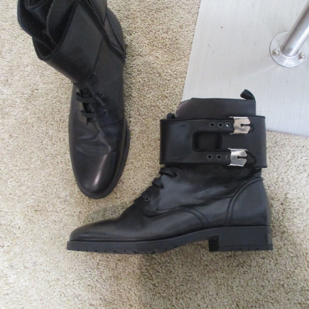 IRO black Nice leather military fashion ankle combat boots euro 41 US 10.5